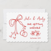 Red Hand Drawn Will you be... 招待状 (裏面)