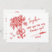 Red Hand Drawn Will you be... 招待状 (正面/裏面)