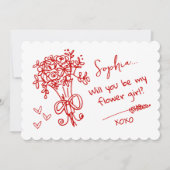 Red Hand Drawn Will you be... 招待状 (正面)