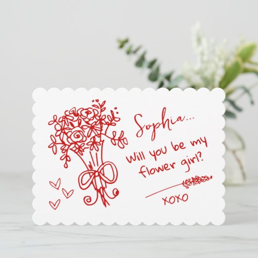 Red Hand Drawn Will you be... 招待状 (スタンド正面)