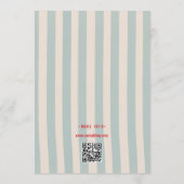 Red Handwriting Blue Stripes Retro Save the Date 招待状 (裏面)