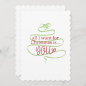 Red Handwritten Holiday Christmas Tag Season Card シーズンカード (正面/裏面)