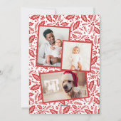 Red Happiest Wishes Arch Berry 3フォトコラージュ シーズンカード (裏面)