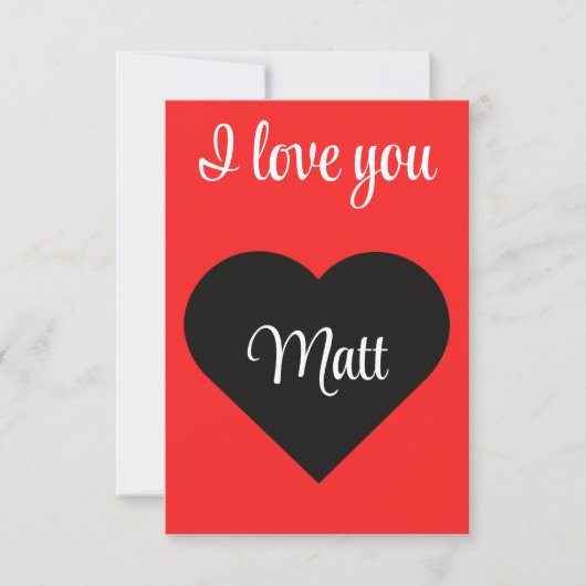 Red Happy heart romance graphic サンキューカード (正面)