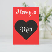 Red Happy heart romance graphic サンキューカード (スタンド正面)