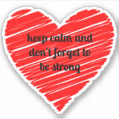 Red Happy heart romance graphic シール (正面)