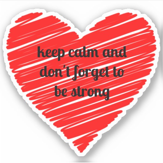 Red Happy heart romance graphic シール (正面)