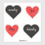 Red Happy heart romance graphic シール (シート)