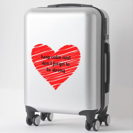 Red Happy heart romance graphic シール (スーツケース)