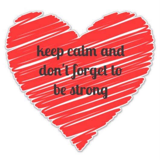 Red Happy heart romance graphic シール (正面)