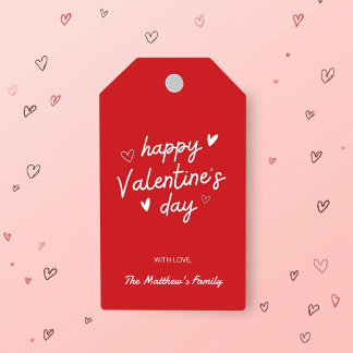 Red Happy Valentine’s Day Gift Tag ギフトタグ