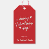 Red Happy Valentine’s Day Gift Tag ギフトタグ (正面)