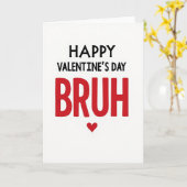 Red Happy Valentines Day Bruh カード (黄色い花)