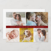 Red Happy valentine's day Custom family Photos 招待状 (正面/裏面)