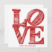 Red Happy Valentine's Day Modern gift シーズンカード (正面/裏面)