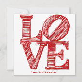 Red Happy Valentine's Day Modern gift シーズンカード (正面)