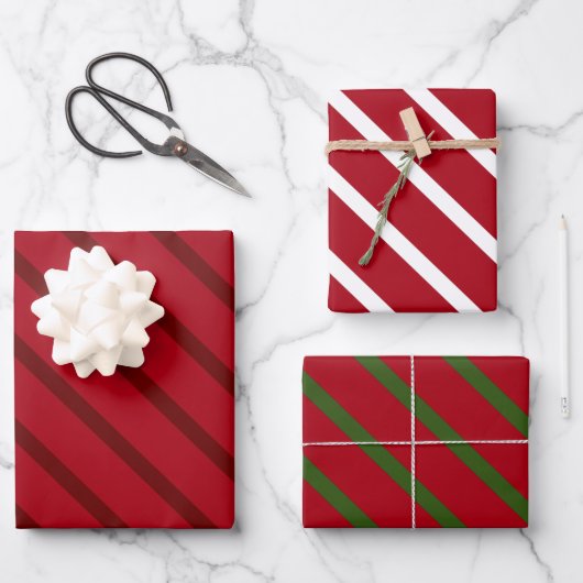 Red Happy xmas luxe background ラッピングペーパーシート (正面)