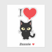 Red Hart I Love Cats Sticker シール (シート)