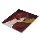 Red Hatで1920年代の燃え盛る女の子 タイル (側面)