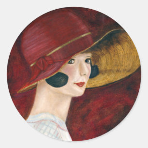 Red Hatで1920年代の燃え盛る女の子 ラウンドシール