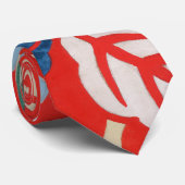 Red Hawaiian Japanese Kimono Design Floral ネクタイ (ロール)