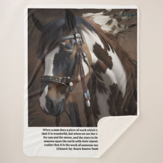 Red Hawk's horse Sundance シェルパブランケット
