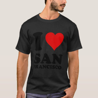 Red He I Love San Francisco Tシャツ