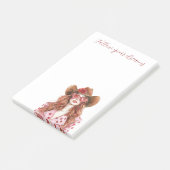 Red Head Lady Mint Dress ポストイット (アングル)