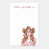 Red Head Lady Mint Dress ポストイット (正面)