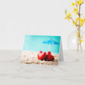 Red heart カード (黄色い花)