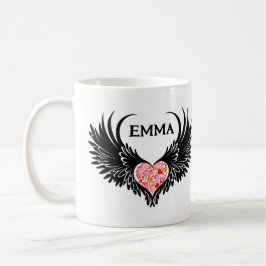 Red heart angel black wings コーヒーマグカップ