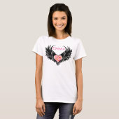 Red heart angel black wings tシャツ (正面フル)