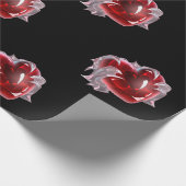 Red heart background Wrapping Paper for strong man ラッピングペーパー (角)