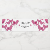 Red heart balloons personalized wedding ペットボトルラベル (シングルラベル)