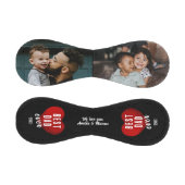 Red Heart Best Dad Ever 2 Photo Collage 野球ボール (パネル)