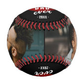 Red Heart Best Dad Ever 2 Photo Collage 野球ボール (正面)