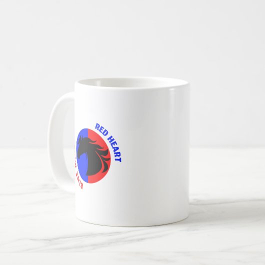 Red Heart Blue Mind Coffee Mug コーヒーマグカップ (正面左)