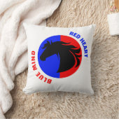 Red Heart Blue Mind Decorative Throw Pillow クッション (ブランケット)