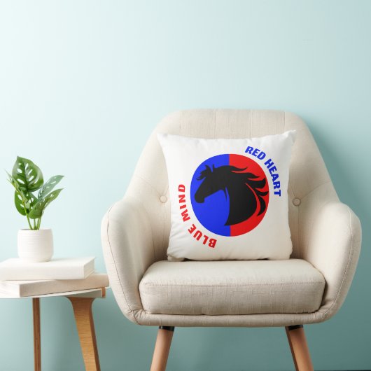 Red Heart Blue Mind Decorative Throw Pillow クッション (椅子)