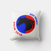 Red Heart Blue Mind Decorative Throw Pillow クッション (正面)