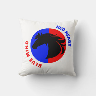 Red Heart Blue Mind Decorative Throw Pillow クッション