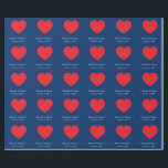 Red Heart Blue Modern Minimalist Wedding ラッピングペーパー<br><div class="desc">You can easily change the fonts and colors. You can also add your logo and the background image as you like.</div>