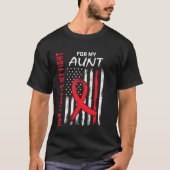 Red Heart Disease Awareness Flag Aunt Supporter Pr Tシャツ (正面)