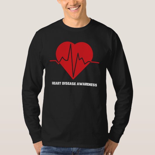 Red Heart Disease Awareness In February Heart Heal Tシャツ (正面)