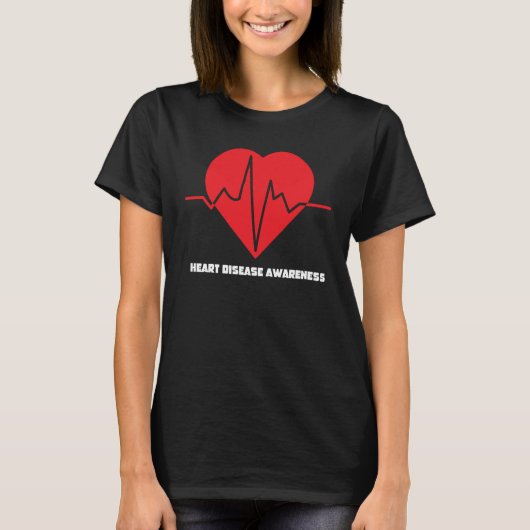 Red Heart Disease Awareness In February Heart Heal Tシャツ (正面)