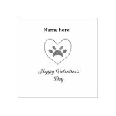 Red heart dog cat paw happy Valentine's day name  ラバースタンプ (インプリント)