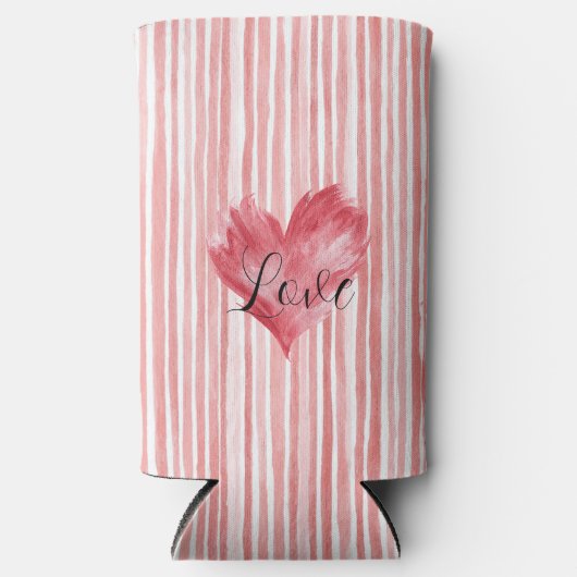 Red Heart Flame Love スリム缶クーラー (正面)