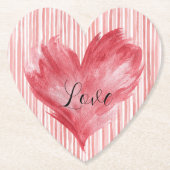 Red Heart Flame Love ペーパーコースター (正面)