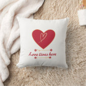 Red Heart Floral Design – “Love Lives Here” Romant クッション (ブランケット)