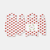 Red Heart & Floral Monogram Gable Gift Box フェイバーボックス (折り畳みなし)